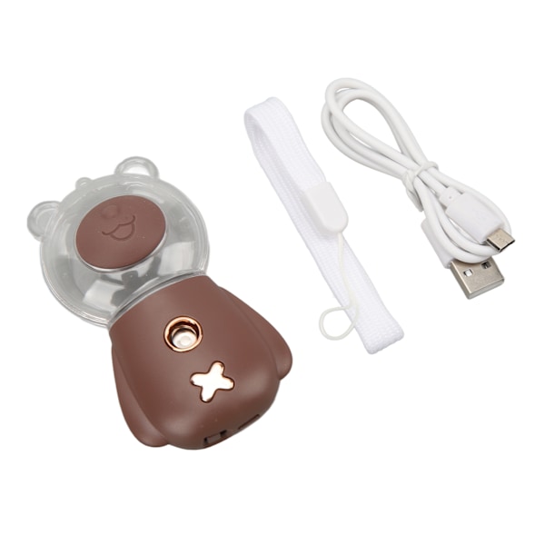 Nano Mist Sprayer Söpö Karhun Muoto 300ML USB Ilmankostutin Ihoa Kosteuttava Kasvojen Suihkutin Ajastimella Ruskea