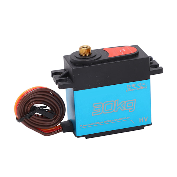 RC 30KG Servo Quick Response Aluminiumlegering 180 grader Vattentät Digital Servo med metallarm för RC Bilbåt Robot Blå