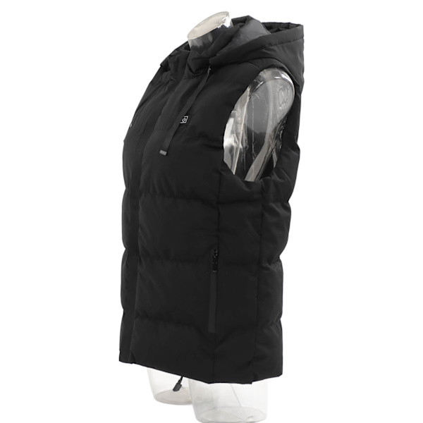 Oppvarmet vest hurtigvarmer jakke 7 områder karbonfiber konstant temperatur USB-port for utendørs skikjøring XL svart