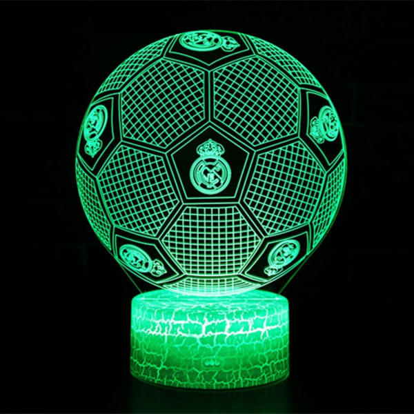 3D Phantom Football Lamp Real Madrid 7 Colors LED Touch Bordslampa Sovrum Nattlampa Present Nationaldag