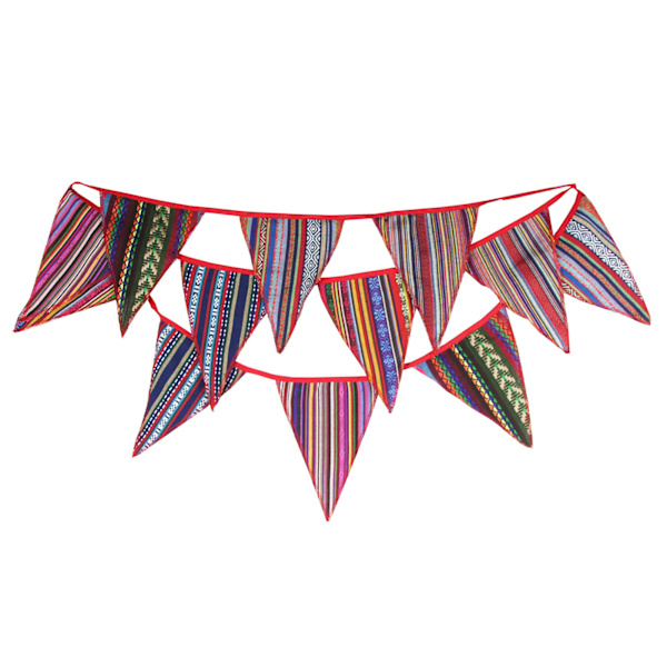 Vimpel Banner Etnisk stil Färgglad Utsökt Mönster Triangel Flagga Bunting Camping Party Vimpeldekoration