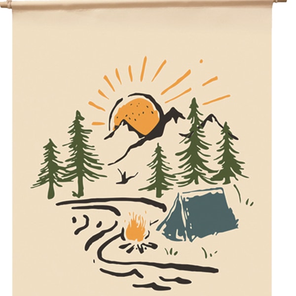 Camping-puutarhalippu Polyesteri säänkestävä camping-banneri ulkopiknik-koristeluun 30x45cm/11,8x17,7in LY022 DM WJGQ1511