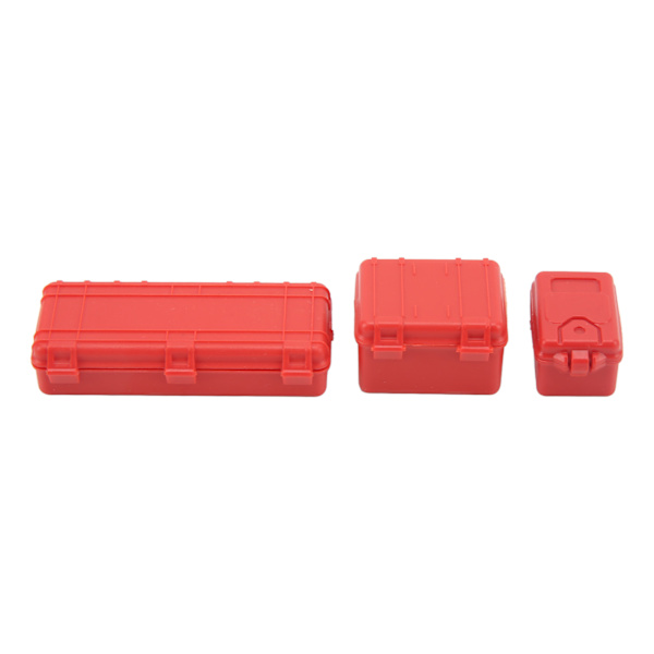 3 kpl RC-auton simulointi matkalaukku Iso Keskikokoinen Pieni RC Crawler Matkalaukku Koristelu 1/18 1/24 Punainen