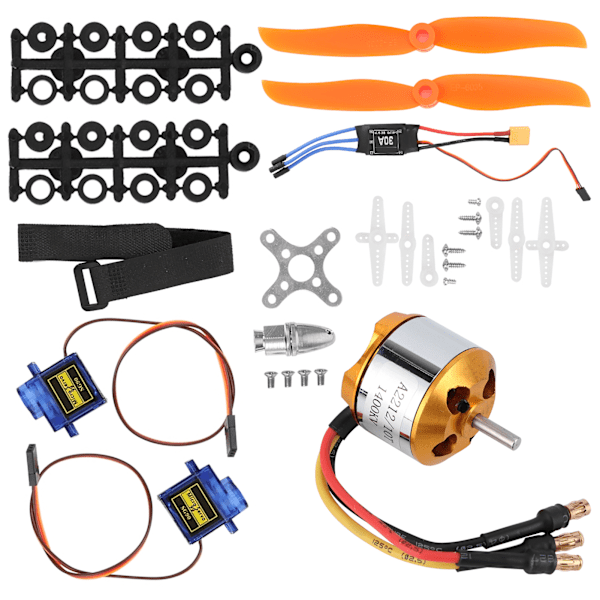 Fjärrkontroll Helikoptermotor & Propeller Kit - 2212 1400KV Motor, 8060 Propeller, 9G Servo, 30A XT60 ESC