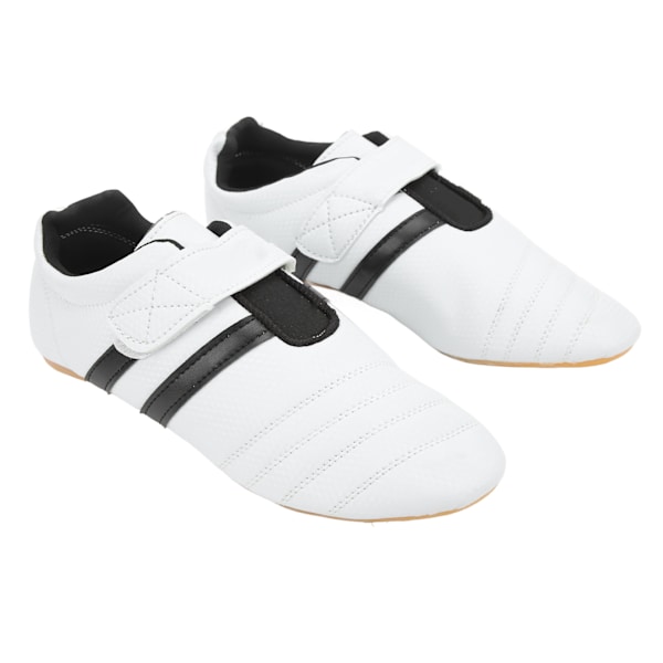 1 Par Taekwondo Sko Kampsport Sneaker Boksning Karate Kung Fu Tai Chi Sko til Mænd Kvinder Sorte Striber 42 Størrelse