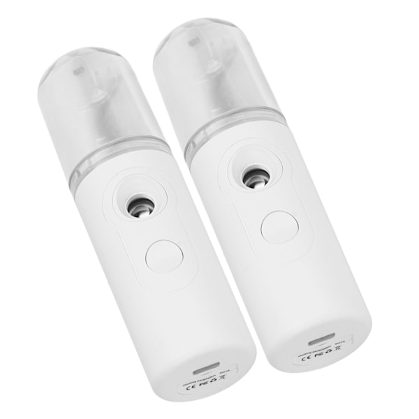 2 kpl Kannettava Nano Kasvohöyrystin Mini Kasvohöyrystin USB-ladattava sumutin 30 ml näkyvä vesisäiliö ihonhoitoon