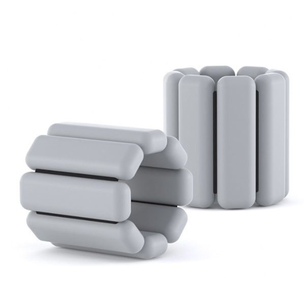 Bärbara handleds- och ankelvikter Silikonarmband Fitness Simning Yoga handledsrem för män Kvinnor Sport 1 par 2lbs Ca 900g Grå