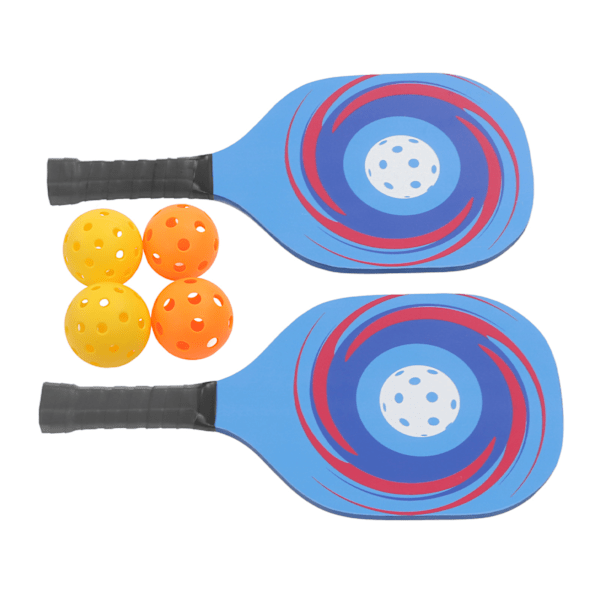 Pickleball Paddles Set Lättvikts 2st träblå pickleballracketar med 4 bollar och bärväska