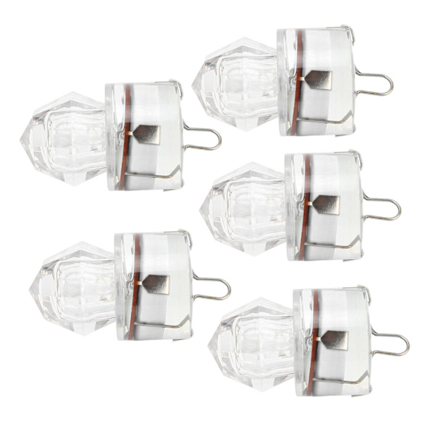 5 st Fiskedragljus Diamantform LED-korrosionsbeständighet Autoöppning Blinkande basdragljus Vit