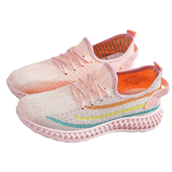 Sneaker 39 Storlek Andas Mesh Mjukt Bekvämt Lätt matchande Promenadskor för Dam Daglig användning H06 Rosa