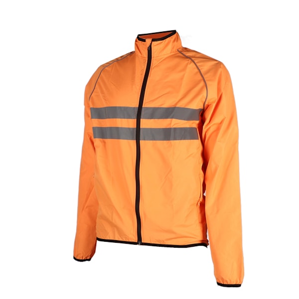 Cykeljacka Polyester Andas vindtät Vattentät reflekterande jacka för motorcykelcykling Orange 2XL