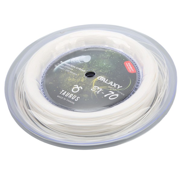 POWERTI BX70 Badmintonracketsträng med hög elastisk nylon Badmintonracketsträng 0,7 mm Badmintonsnöre 200 m rulle Vit