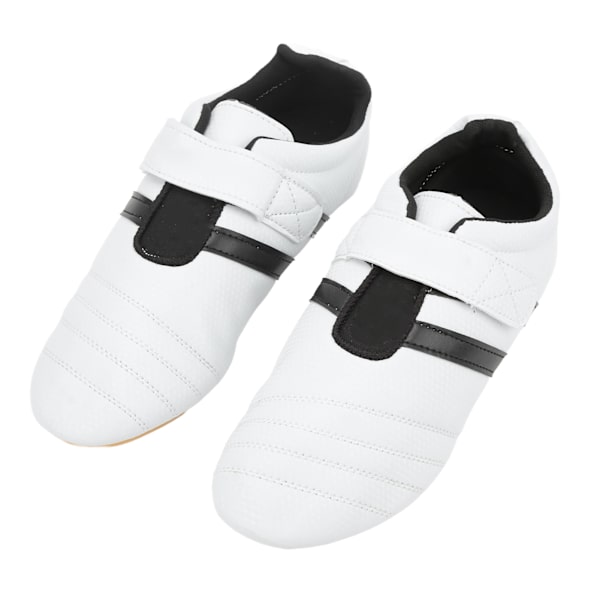 1 Par Taekwondo Sko Kampsport Sneaker Boksning Karate Kung Fu Tai Chi Sko til Mænd Kvinder Sorte Striber 42 Størrelse