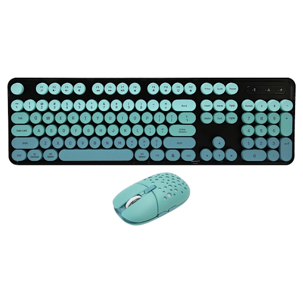 Trådlöst tangentbord och mus-combo 2.4G Trådlöst läge Enkel användning Retro Punk-tangentbord med 3 DPI Justerbar gamingmus Blandad färg Blå