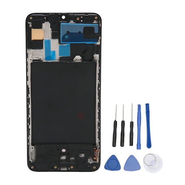 Display Digitizer Erstatningssett med Fingeravtrykk og Verktøy Display Digitizer Reparasjon for Samsung A70 A705