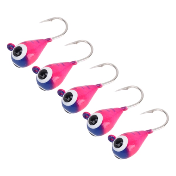 5 stk Udendørs Isfiske Jigs Kit Isfiskelokker Højkarbonstål Mikrokroge 4MM 077