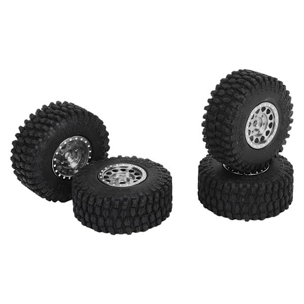 4 KPL RC-pyörät ja -renkaat alumiiniseosta Sopii TRAXXAS 1/18 TRX4M kauko-ohjattavaan autoon Hopea