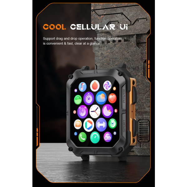 Ny C20pro Bluetooth Call Smart Watch Outdoor Three Proof Sports orange milan