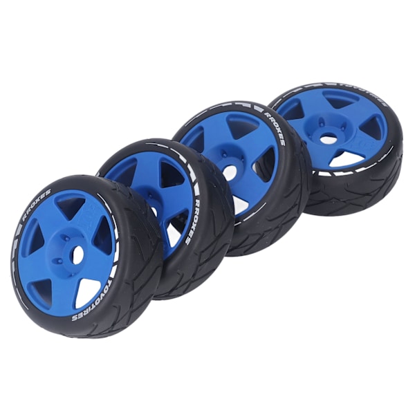 4 ST 1/8 GT RC-hjul Starkt grepp Road Racing-däck Slitstarka på väghjul med 17 mm adapter Blå