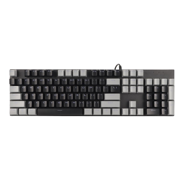 104 Tasters Mekanisk Gaming Tastatur 28 Bakgrunnsbelysningsmoduser Blå Bryter Plug and Play RGB Kablet Datamaskintastatur for Windows for Linux Svart Grå