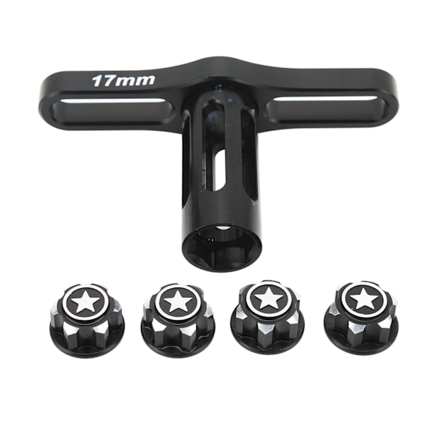 17 mm pyörän kuusiomutterihylsy 17 mm kuusiomutterit Asennustyökalun avain 17 mm kytkentänapamutterin suojuksella TRAXXAS 1/10 1/8 RC -autolle musta