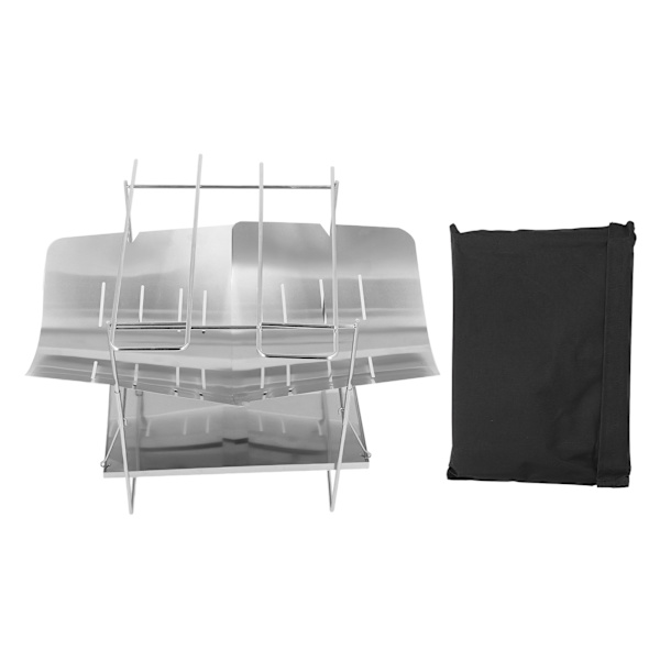 Foldbar lejrbålsgrill i rustfrit stål Multifunktionel bærbar sammenklappelig BBQ-grill med ben til picnic campingtilbehør