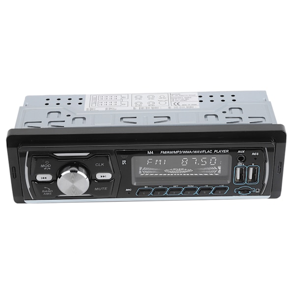 1Din Bil MP3 Afspiller Stereo Lyd Musik RDS DAb med Farverige Lys Underholdningssystem