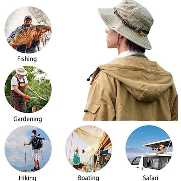Hopfällbar solhatt för män, jakt hatt, anti-UV, utomhus, bergsklättring, resehatt, bucket hat khkai