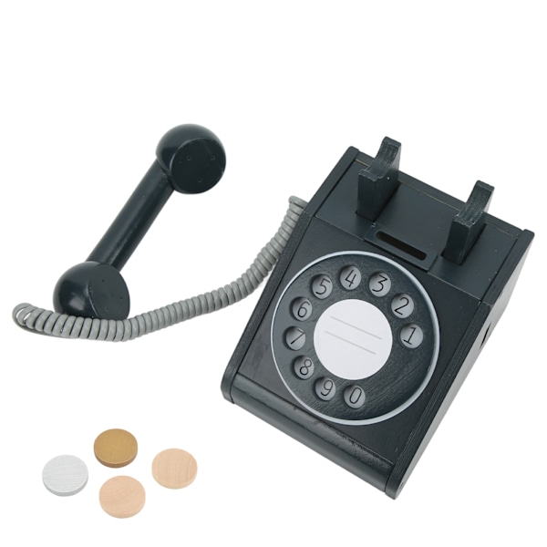 Retro Design Tresimulerings Retro Dial-telefon, Simuleringstelefon for barn - Rosa