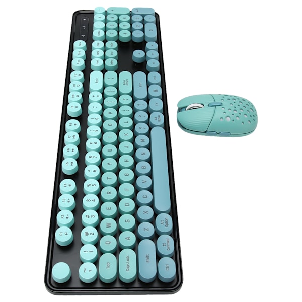 Trådlöst tangentbord och mus-combo 2.4G Trådlöst läge Enkel användning Retro Punk-tangentbord med 3 DPI Justerbar gamingmus Blandad färg Blå