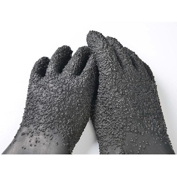 Gummipartikel sandblæsehandsker 65cm latex beskyttelseshandsker sandblæsemaskine dedikeret industriel slidstærk sort fortykket