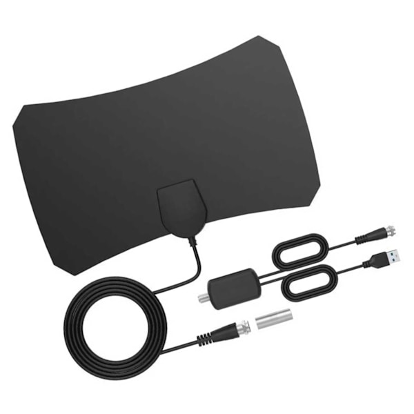 Digitaalinen TV-antenni HD 1080p 80 mailin kantama Vahvistettu televisioantenni 9,8 jalan koaksiaalikaapelilla sisätiloihin