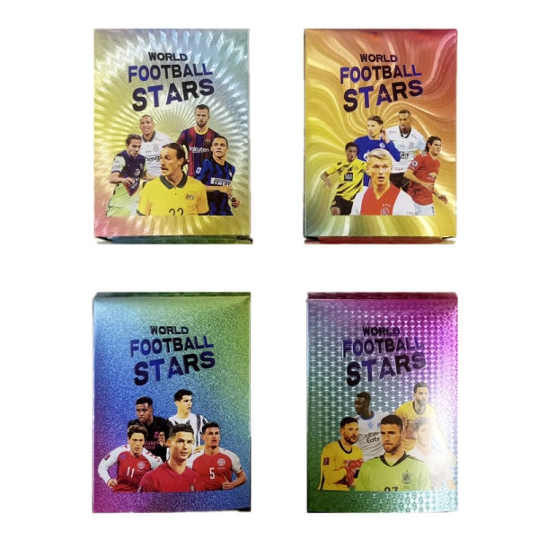 55 jalkapalloharvinaista ja värikästä korttia, kirkkaita värejä, tähtikortteja, syntymäpäivälahjoja lapsille ja nuorille