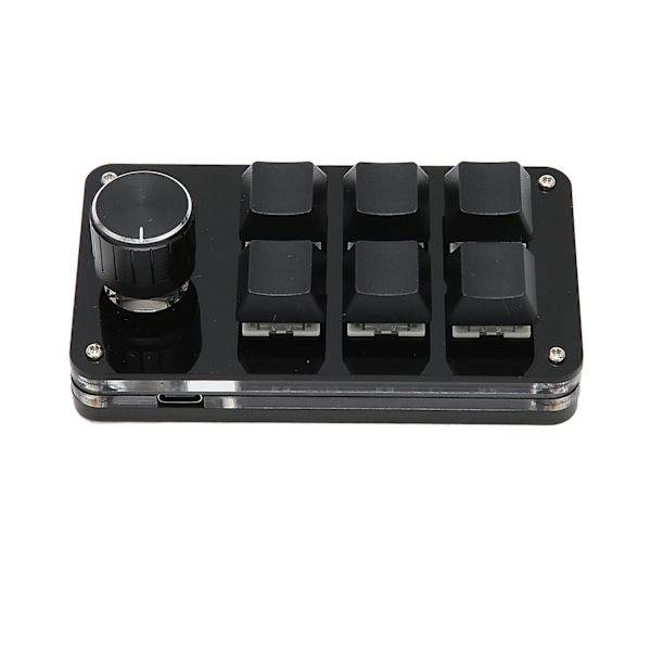 6 Tasters Mekanisk Tastatur med Bryter En Hånds Kablet Plug and Play Programmerbart Tastatur for Gaming Kontor Svart