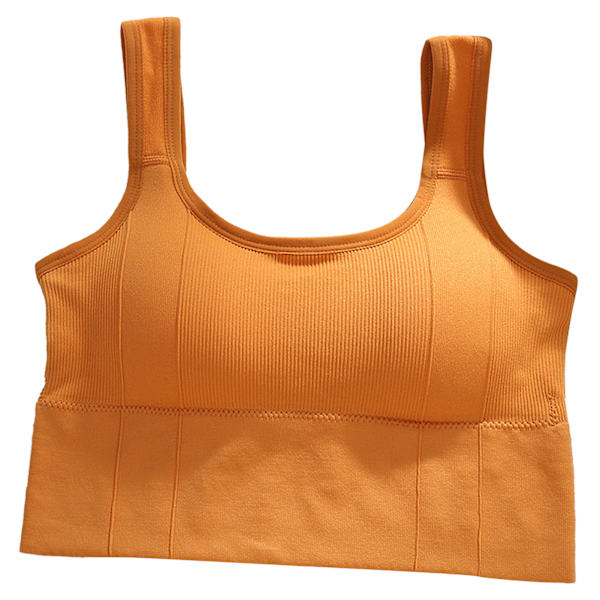 Sport-BH Fulltäckande Linne Stil Sömlös Bekväm Trådlös Dam BH för dagligt slitage Orange