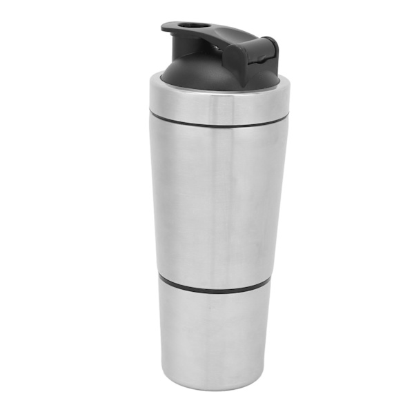 Protein Shaker flaske med skala Bærbar rustfritt stål dobbeltseksjon shaker flaske for treningselskere tenåringer