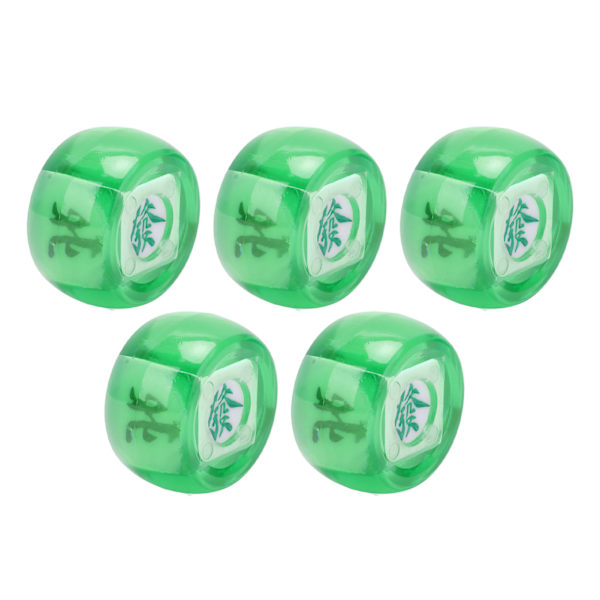5kpl Mahjong Tuulen suunnat Nopat Itä Etelä Länsi Pohjoinen Viihdepeli Nopat Läpinäkyvä Vihreä
