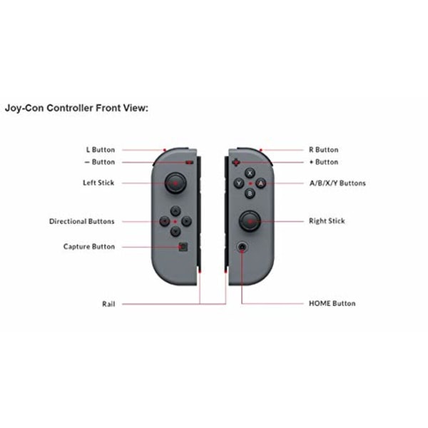 Joy Con (L/R) trådlös handkontroll Nintendo Switch - Röd