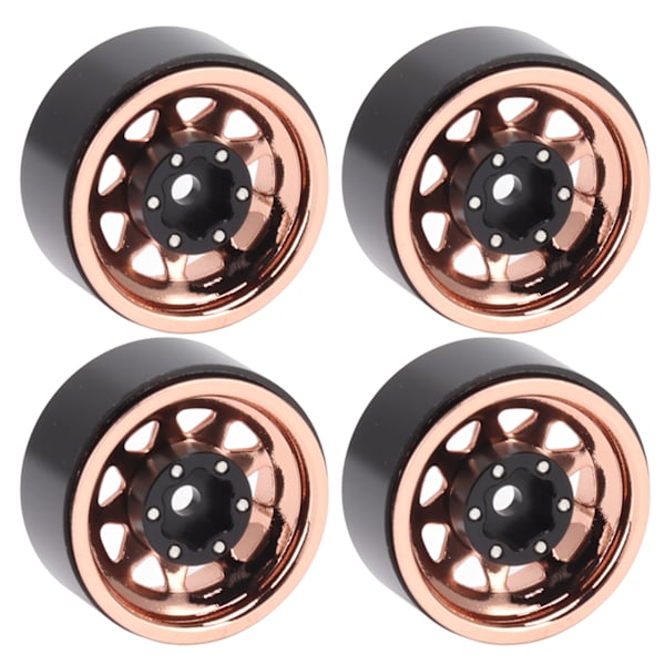 4kpl beadlock-vanteita 1 syvä ura Universaali Traxxas ATV RC -auton korin osille ruuveilla, kuparinvärinen