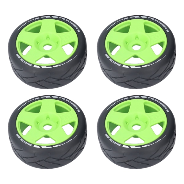 4 STK 1/8 GT RC-hjul Stærkt greb Road Racing-dæk Slidstærke on road-hjul med 17 mm adapter Grøn