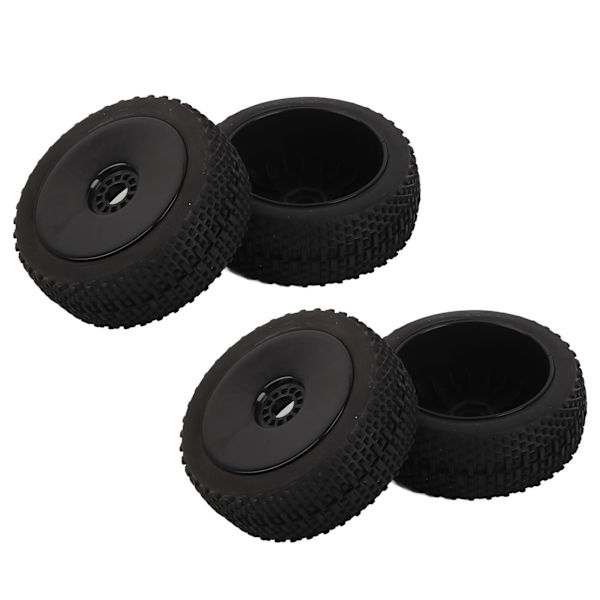 4 kpl RC-kumirenkaita, vahva pito, korkea kulutuskestävyys, joustavat 17 mm:n pyörät Redcat Blackille