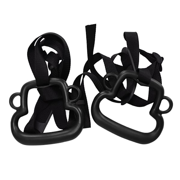 2st Gymnastikringar för barn Apformad lastbärande 150 kg Ergonomisk bärbar utomhusuppdragningsring med justerbara remmar Svart