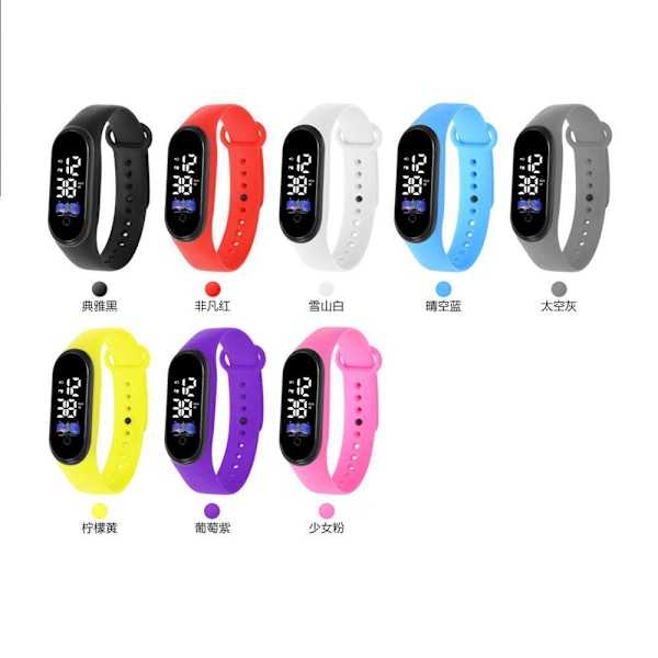 Touch elektronisk klocka LED-klocka barn tecknad vattentät armbandsklocka student sport