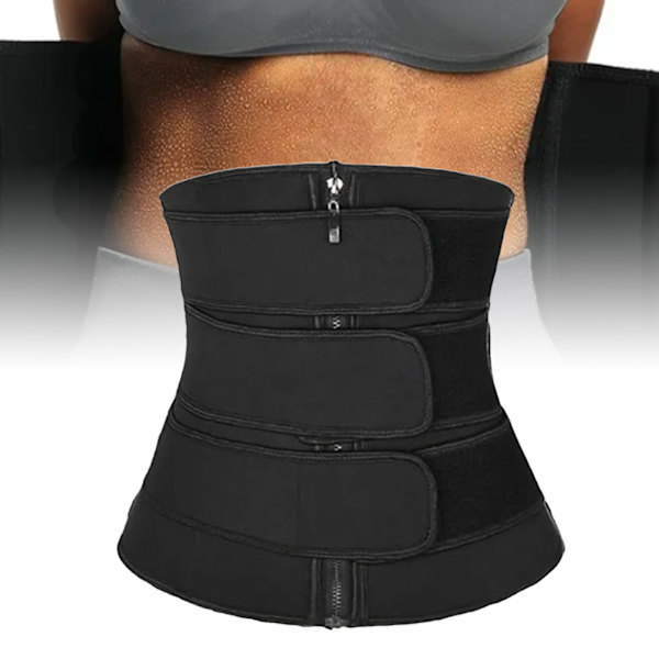 Taljetræning Polyester Lynlås Unisex Multifunktion Taljebind Wrap til Sport Sort XL