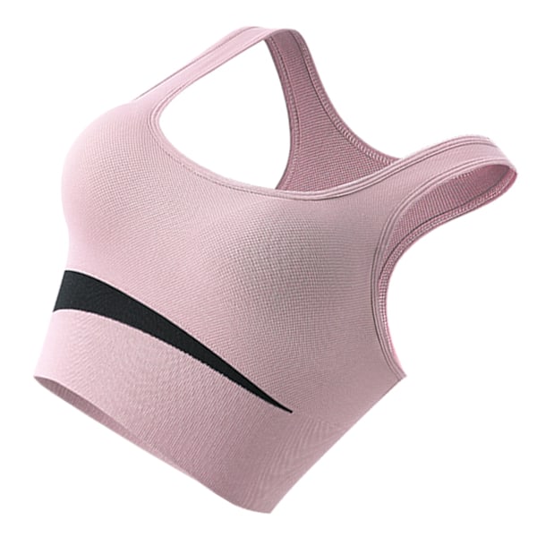 Sport-BH Nylon Andas Hudvänlig U-formad stålring Free Running Gym Atletisk BH för kvinnor Rosa M