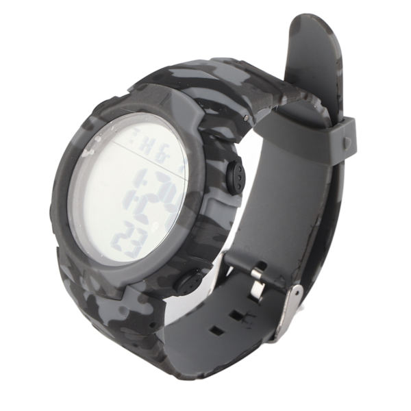 Digital Display Herre Sports Elektronisk Ur Vandtæt Multifunktion Udendørs Natlampe Sportsur Camouflage Grå