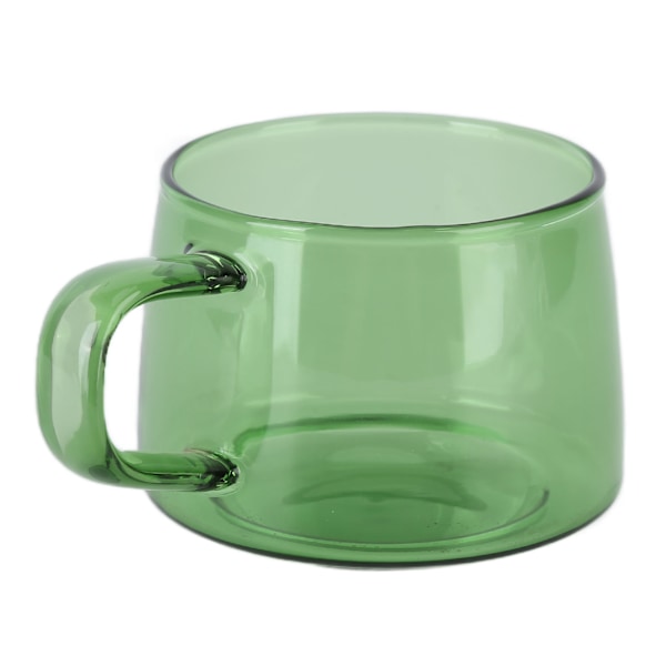 Transparent Borosilicate Glass Coffee Cup 250ML with Handle - Green