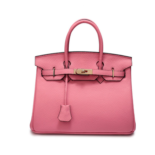 Naisten Nahkainen Tote-Kassi Ensimmäisen Luokan Lehmänahkaa, Matkustaja Olkalaukku Kirsikan Kukinnan Pinkki Cherry Blossom Pink 30cm