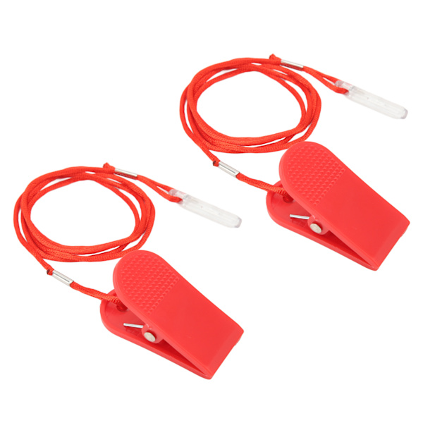 2st Löpmaskin Säkerhetsbrytare Allmänt Fitness Tillbehör Switch Key för löpband Röd
