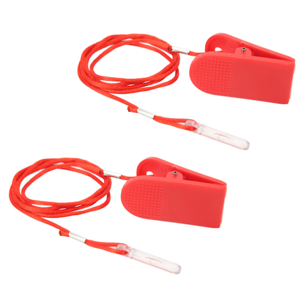 2st Löpmaskin Säkerhetsbrytare Allmänt Fitness Tillbehör Switch Key för löpband Röd